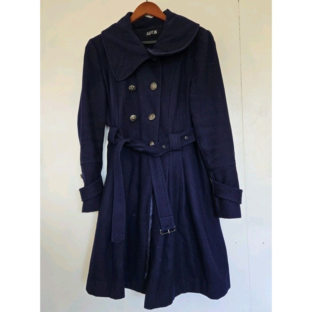Apt 9 Coat Womens Large Purple‎ Wool Blend Long Overcoat Old Money Quiet Luxury